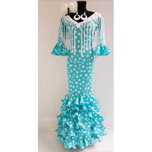 VESTIDO FLAMENCA LUNARES BLANCOS |