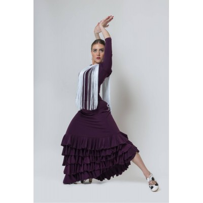 FALDA FLAMENCO VOLANTES NEGRA ZAGRA 