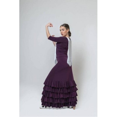 FALDA FLAMENCO VOLANTES MORADO ZAGRA